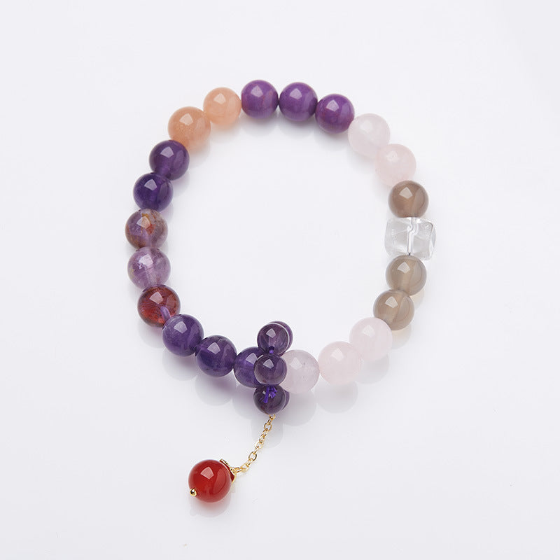 Nine violet fire carrier bracelet female/amethyst amethyst amethyst ghost design crystal gemstone DIY bracelet
