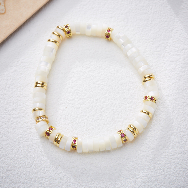 Natural Dopamine Natural Stone Bracelet Woman/Rainbow Gold Diamond Duobao Tablet Gemstone/Advanced Girlfriend Hand Skewers
