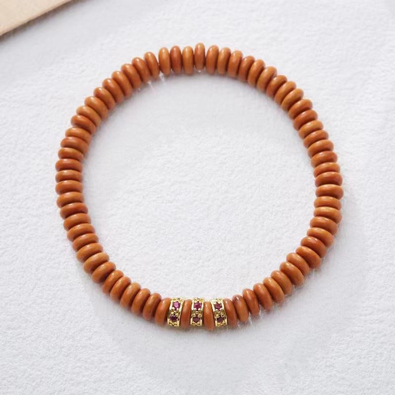 Natural Dopamine Natural Stone Bracelet Woman/Rainbow Gold Diamond Duobao Tablet Gemstone/Advanced Girlfriend Hand Skewers