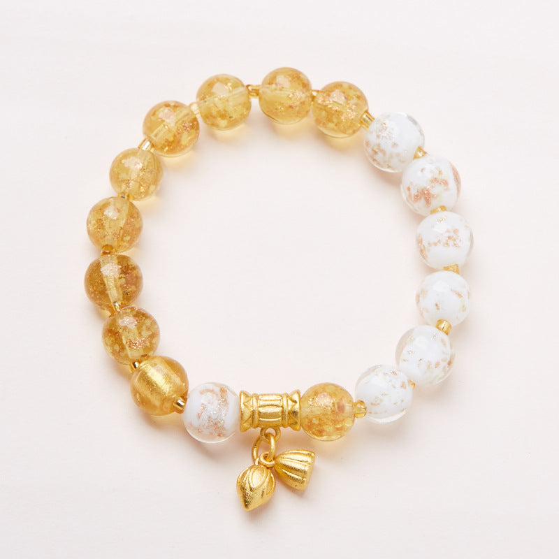 Temple with the same fragrant gray glazed hand string / Baifu Guzhen two-time huan / luminous two-color glazed advanced feel hand string