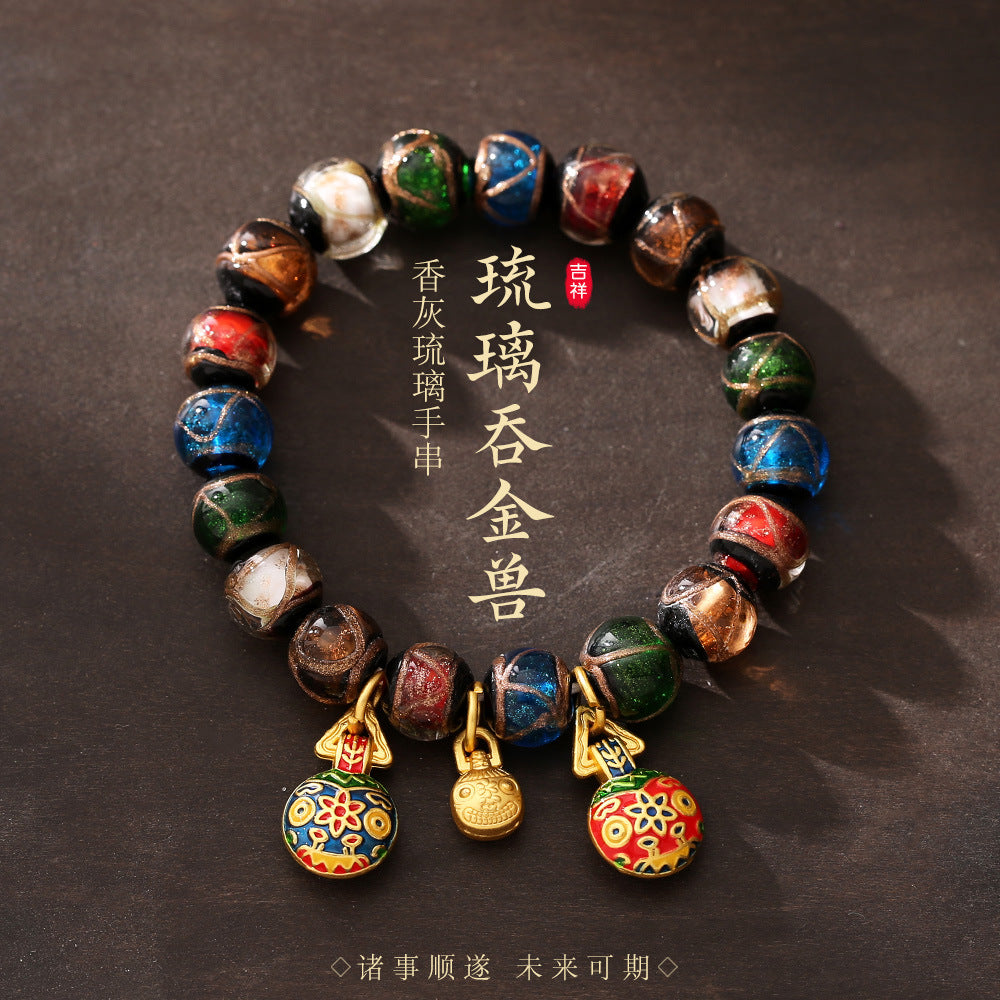 Colorful ash glazed hand string / men's and women's bracelet / exquisite gift