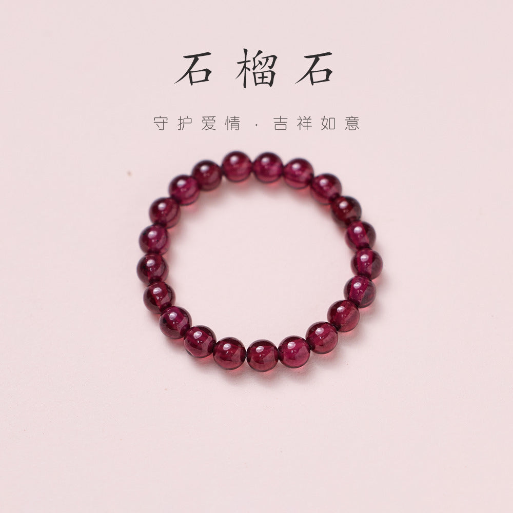 Natural tourmaline ring/freshwater pearl garnet crystal/stretch good luck peach blossom to temperament ring