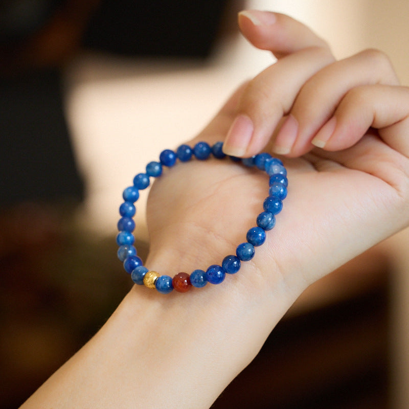 New Chinese style national style bracelet female/natural bodhi tiger eye stone kyanite advanced feel bracelet