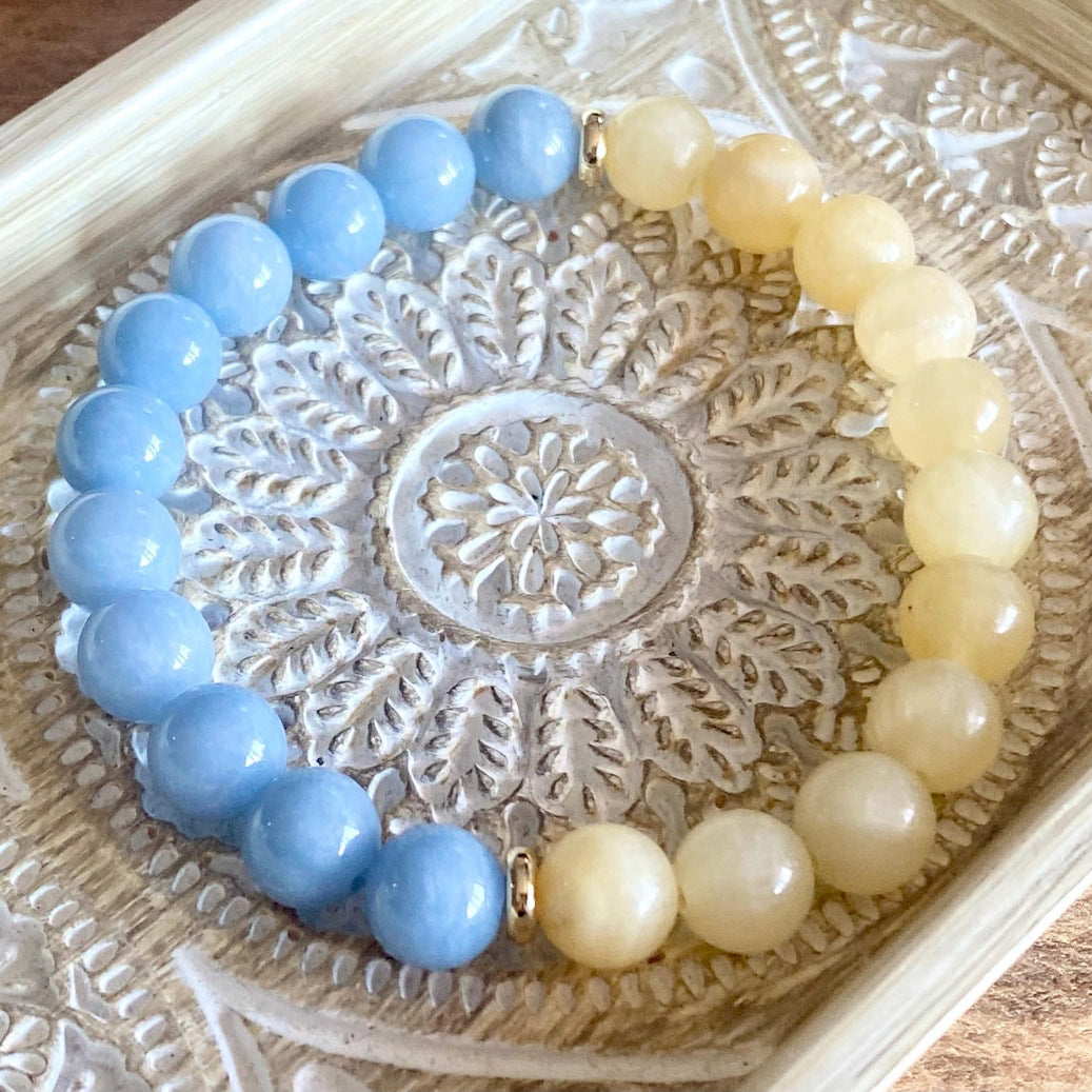 Natural polychrome stone string / men's and women's bracelet / meditation healing bracelet