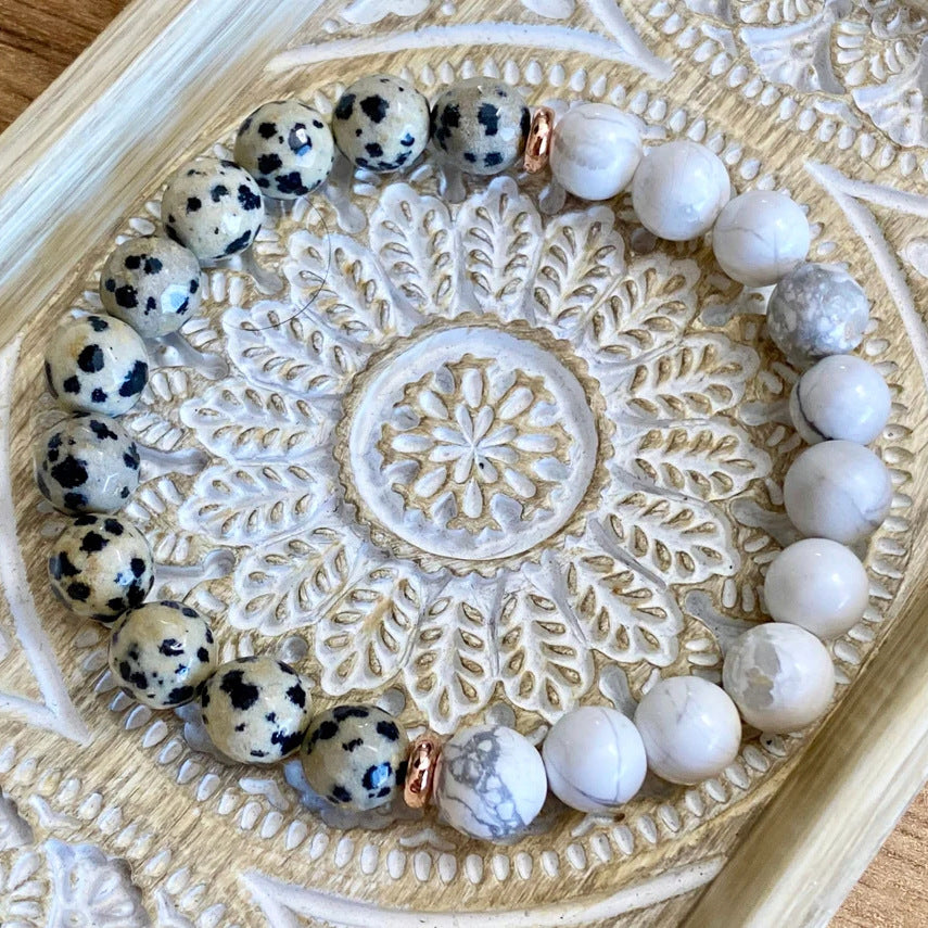 Natural polychrome stone string / men's and women's bracelet / meditation healing bracelet