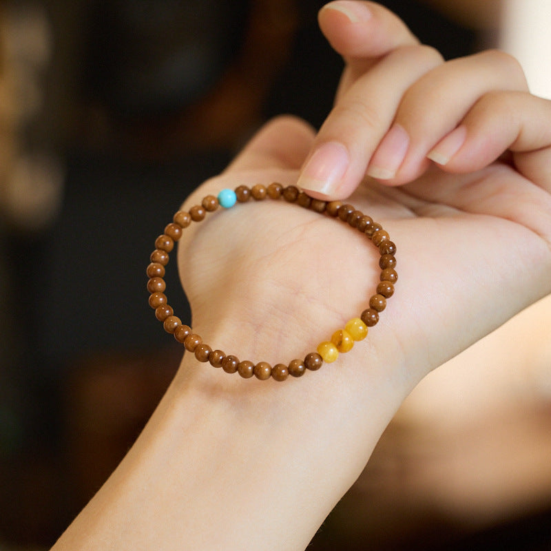 New Chinese style national style bracelet female/natural bodhi tiger eye stone kyanite advanced feel bracelet