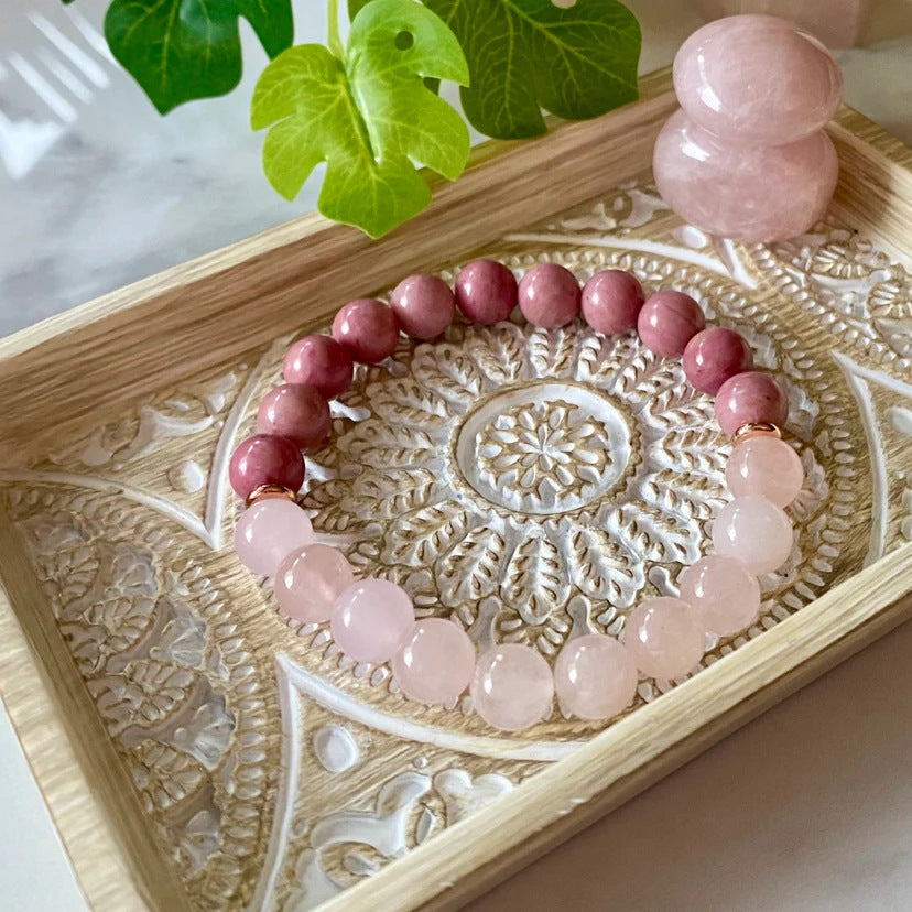 Natural polychrome stone string / men's and women's bracelet / meditation healing bracelet