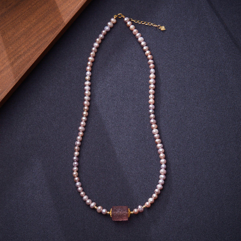 Natural Pearl Bracelet Woman/Purple Freshwater Pearl Loop Pathway Advanced Sense Bracelet/Gift to Girlfriend