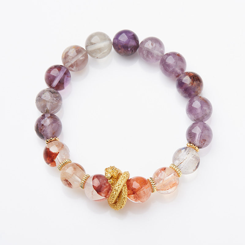 Nine violet fire carrier bracelet female/amethyst amethyst amethyst ghost design crystal gemstone DIY bracelet