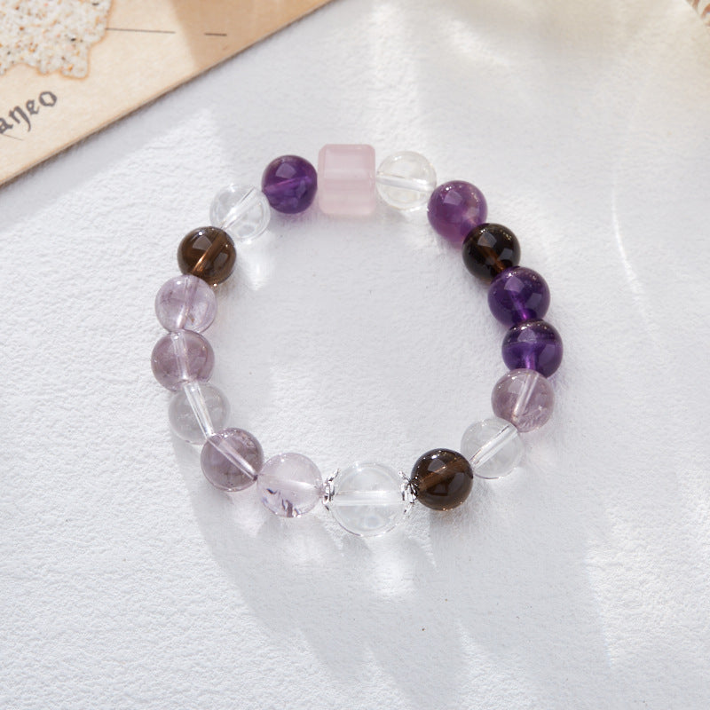 Nine violet fire carrier bracelet female/amethyst amethyst amethyst ghost design crystal gemstone DIY bracelet