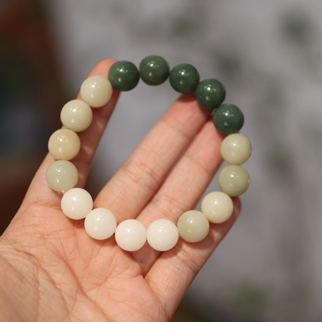 Original Natural Bodhi Root Hand Skewers/White Jade Bodhi 108 Buddha Bead Rosary/Bodhi Bracelet