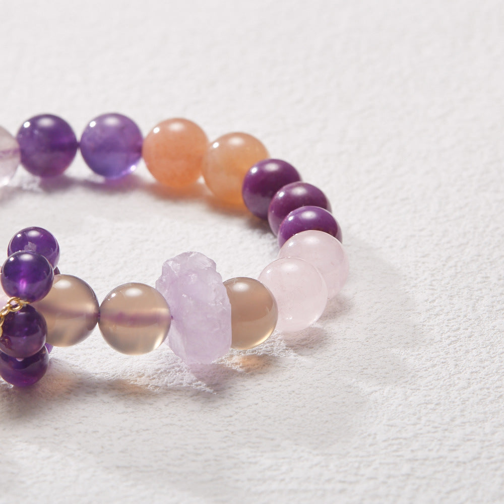 Nine violet fire carrier bracelet female/amethyst amethyst amethyst ghost design crystal gemstone DIY bracelet