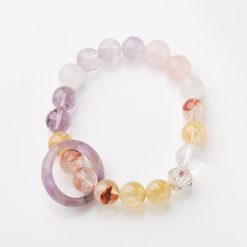 Nine violet fire carrier bracelet female/amethyst amethyst amethyst ghost design crystal gemstone DIY bracelet