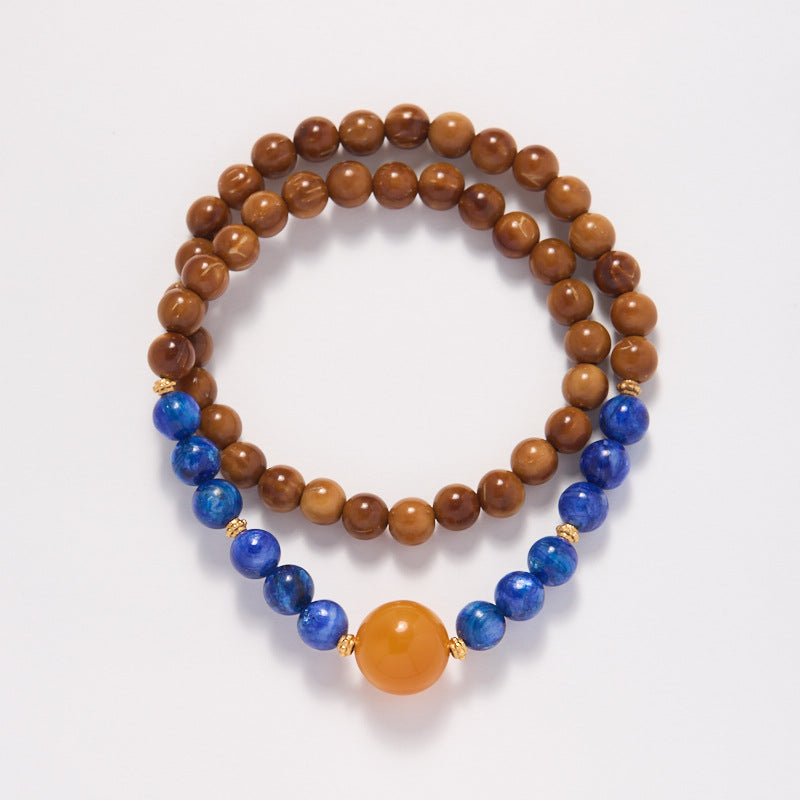 New Chinese style national style bracelet female/natural bodhi tiger eye stone kyanite advanced feel bracelet