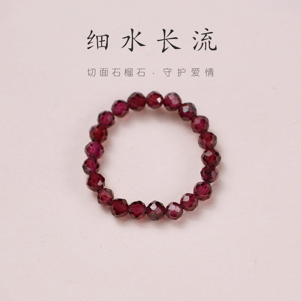 Natural tourmaline ring/freshwater pearl garnet crystal/stretch good luck peach blossom to temperament ring