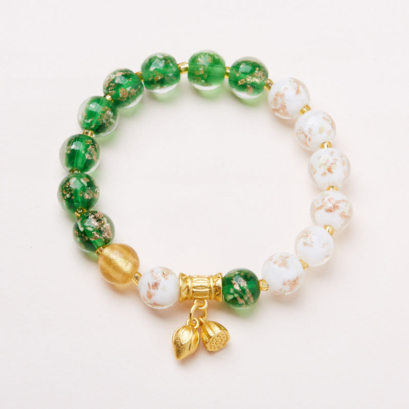 Temple with the same fragrant gray glazed hand string / Baifu Guzhen two-time huan / luminous two-color glazed advanced feel hand string