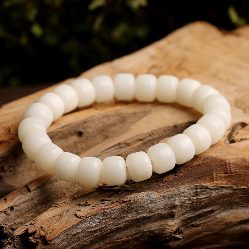 Original Natural Bodhi Root Hand Skewers/White Jade Bodhi 108 Buddha Bead Rosary/Bodhi Bracelet