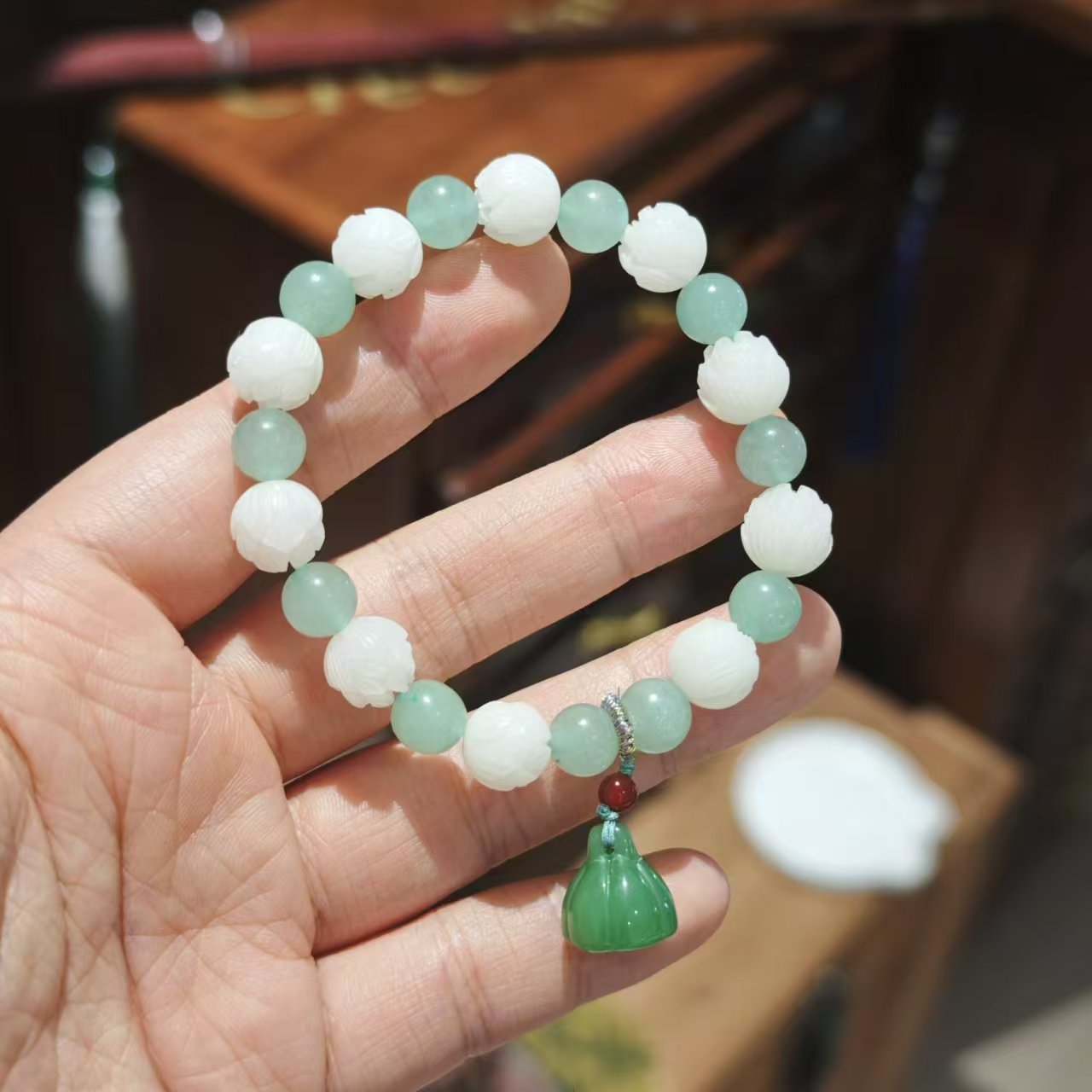 Original Natural Bodhi Root Hand Skewers/White Jade Bodhi 108 Buddha Bead Rosary/Bodhi Bracelet