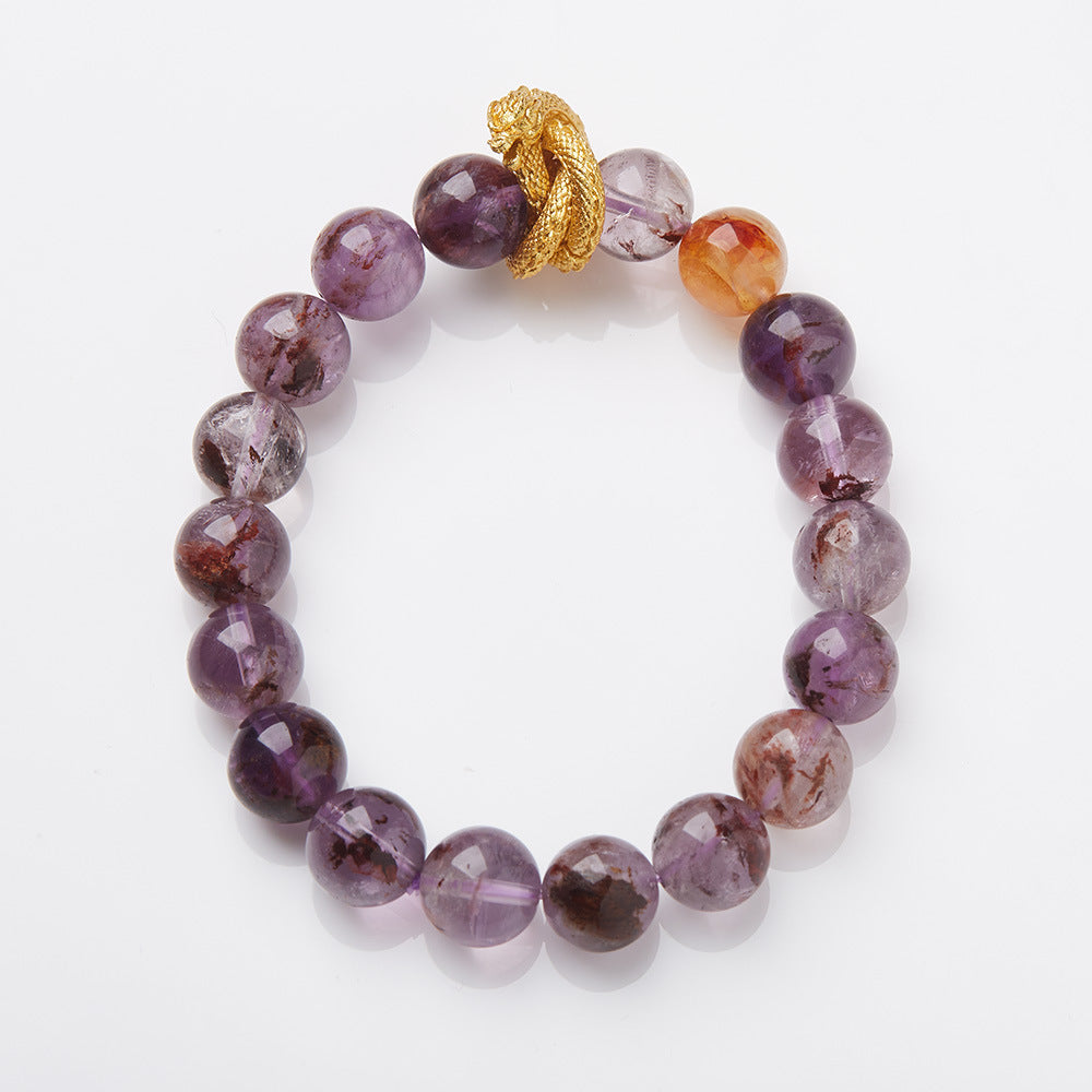 Nine violet fire carrier bracelet female/amethyst amethyst amethyst ghost design crystal gemstone DIY bracelet