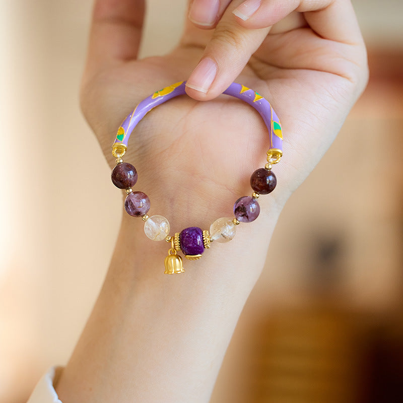 Nine violet fire carrier bracelet female/amethyst amethyst amethyst ghost design crystal gemstone DIY bracelet