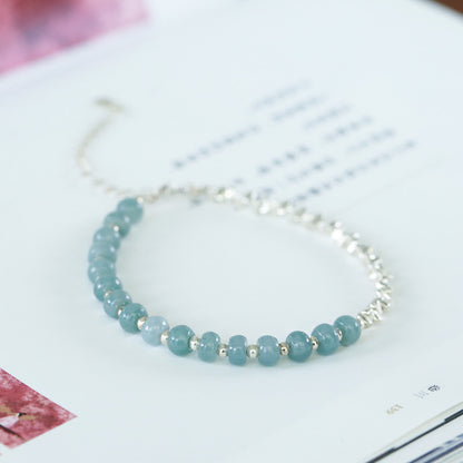 Yiyi｜Small pieces of silver S925Sterling Silver Bracelet for Women Original Niche Design Natural Crystal Beaded Bracelet Vintage Style Gift