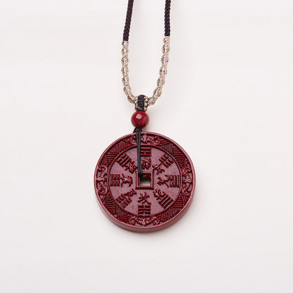Mountain Ghost Money Necklace Raw Ore High Content Purple Gold Sand Emperor Sandstone Necklace Birth Year Cinnabar Pendant Pendant