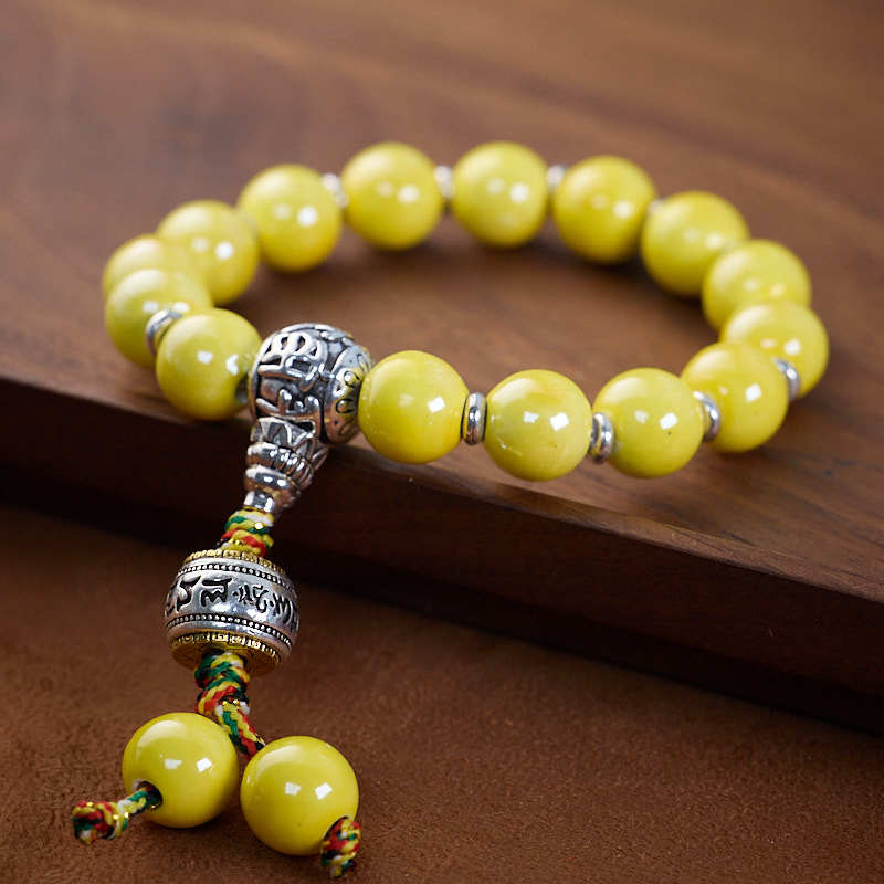 2025Year of the Snake Beijing Yongxiang Ash Glaze Bracelet Ash Porcelain Vajra Glaze Bracelet Temple Souvenir Gift