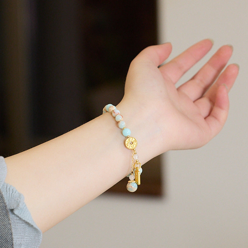 Temple6MM Shoushan Stone Bracelet Eight Directions Wealth New Chinese Zen Bracelet Stall Cultural Play Bracelet