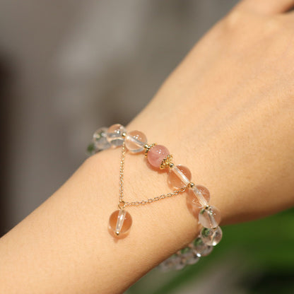 White Crystal Bracelet for Women Cat's Eye Obsidian Bracelet Lifetime Unisex Crystal Valentine's Day Couple Gift