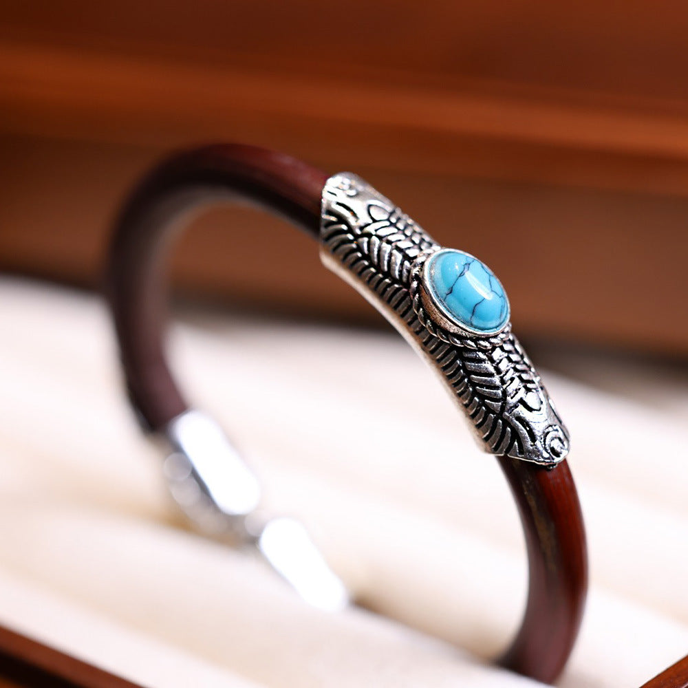 Natürliches Wild-Shannan-Armband aus Hühnerblutrebe im tibetischen Stil, knotenlos, für Männer und Frauen, Paare mit Knoten, Holzrebenarmband, Sommer-Ethno-Stil