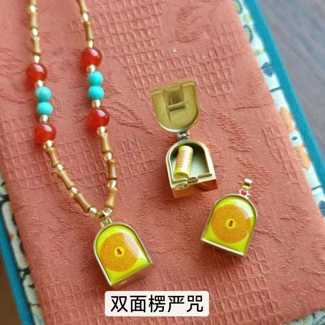 Tibetan Style Zakiram Zodiac Birth Year Buddha Necklace Thangka Gawu Box New Chinese Style Olive Stone Bamboo Knot Pendant