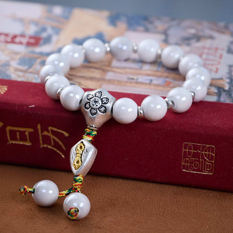 2025Year of the Snake Beijing Yongxiang Ash Glaze Bracelet Ash Porcelain Vajra Glaze Bracelet Temple Souvenir Gift