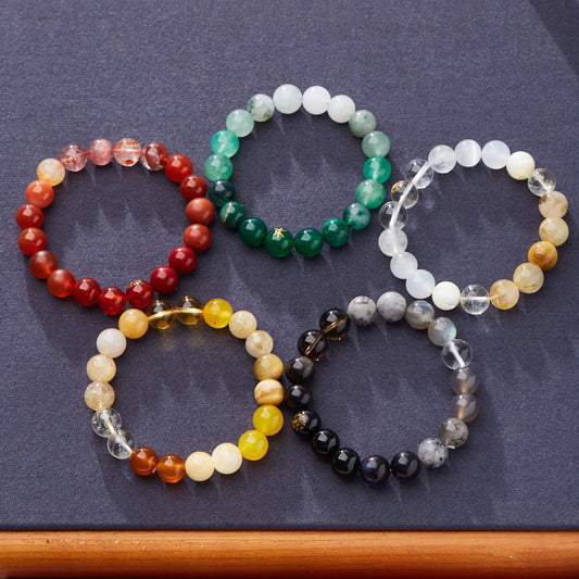 Five Elements Bracelet Gold Wood Water Fire Earth Five Elements Birth Year Zodiac Multi-Treasure Bracelet Temple Taoist Temple Affinity Scenic Gift