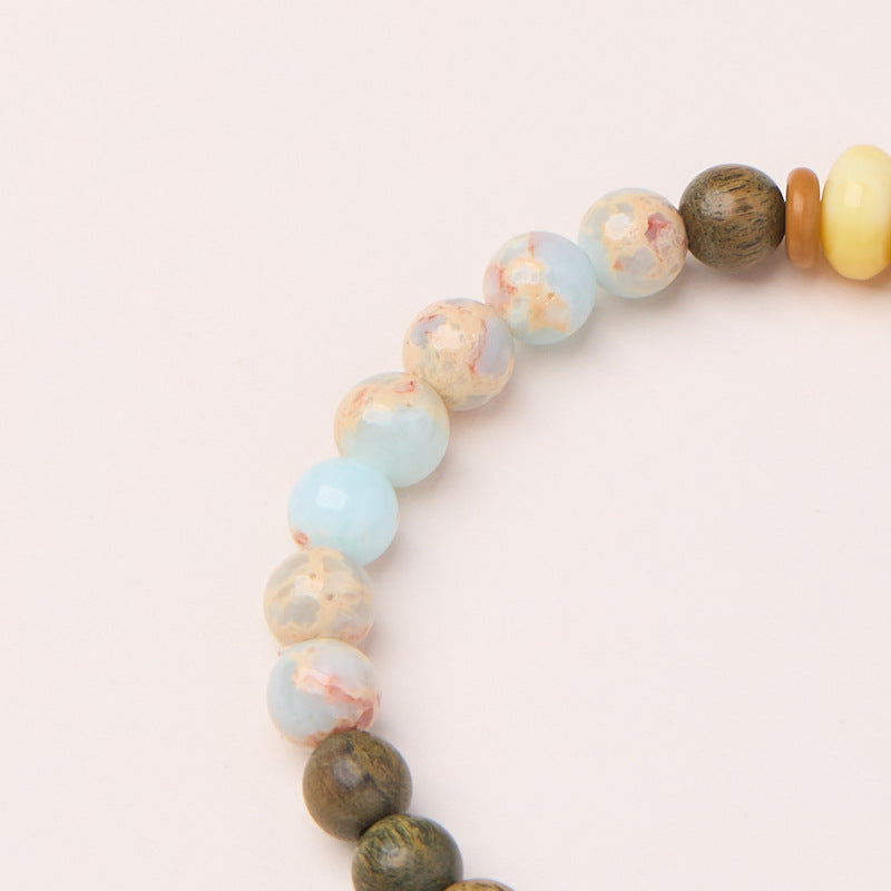 Temple Style Natural6MM Green Sandalwood Bracelet Shoushan Stone Buddha Beads Prayer Beads Bracelet New Chinese Style Sandalwood Bracelet