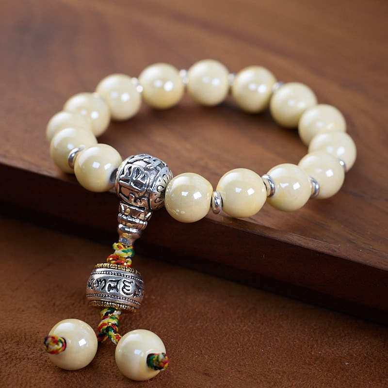 2025Year of the Snake Beijing Yongxiang Ash Glaze Bracelet Ash Porcelain Vajra Glaze Bracelet Temple Souvenir Gift