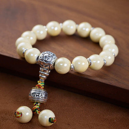 2025Year of the Snake Beijing Yongxiang Ash Glaze Bracelet Ash Porcelain Vajra Glaze Bracelet Temple Souvenir Gift