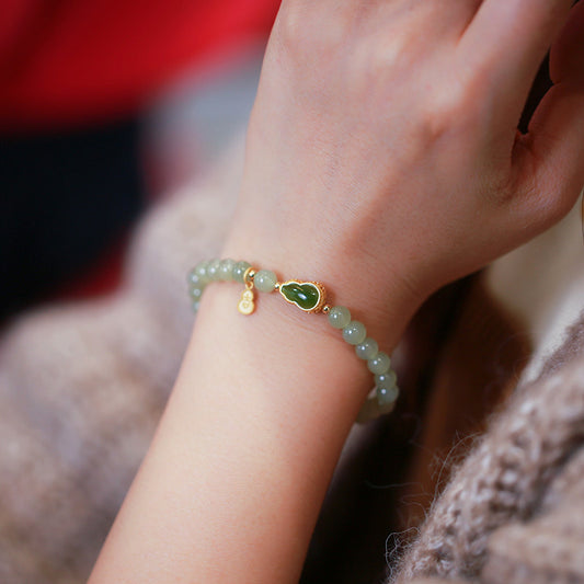Natural6MM Hetian Jade Bracelet for Women S925Sterling Silver Jade Jewelry Bracelet Gift for Best Friend Wholesale