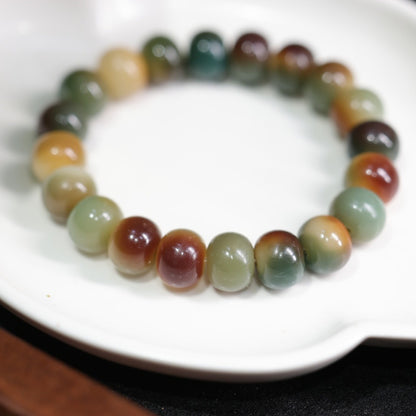 Dunhuang Wen Tian Weathered White Jade Bodhi Root Bracelet Play Bodhi Seed Bracelet Buddhist Beads Prayer Beads Sweater Chain Dual-use Style
