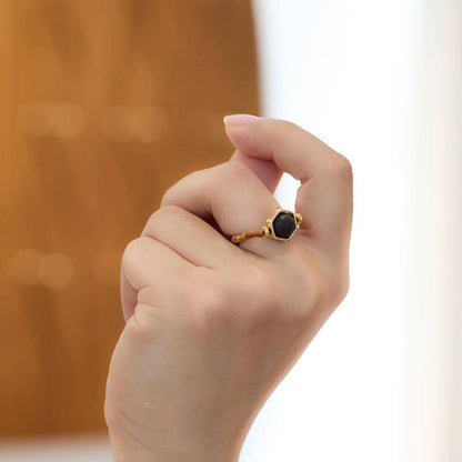 New Chinese Style Natural Fragrant Ring for Women Walnut Bamboo Tail Ring Hanfu Chinese Style Accessories