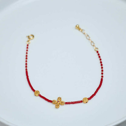 2025Year of the Snake Vajra Bracelet for Women New Chinese Style High-Value Red Glass Bracelet for Birth Year