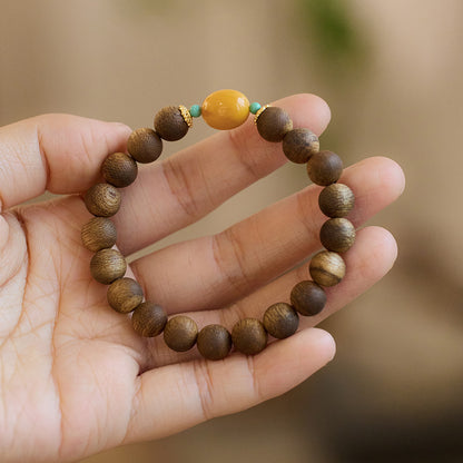 Hainan Natural Qinan Agarwood Bracelet South Red Pixiu Bodhisattva Agarwood Bead Bracelet Cultural Play Buddhist Beads