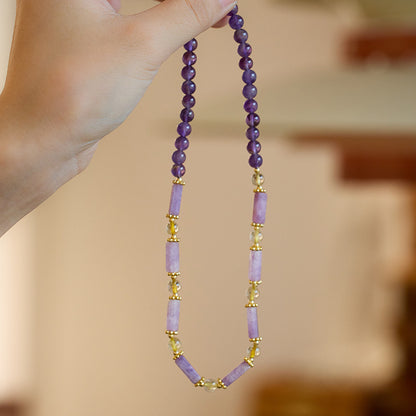 Natural Amethyst Bracelet for Women Violet Purple Jade Double Layer Bracelet Purple Crystal Gemstone High-end Bracelet