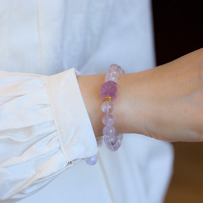 Nine Purple Fire Bracelet for Women Birth Year Bracelet Purple Jade Birth Year Lavender Crystal Good Luck Bead Road Pass Bracelet