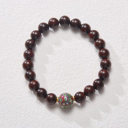 Natural Small Leaf Red Sandalwood Bracelet Authentic Old Material Sandalwood Buddha Beads Unisex Five-Way Five-Element Beads Wenwan Play Bracelet
