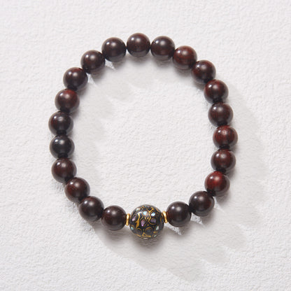 Natural Small Leaf Red Sandalwood Bracelet Authentic Old Material Sandalwood Buddha Beads Unisex Five-Way Five-Element Beads Wenwan Play Bracelet