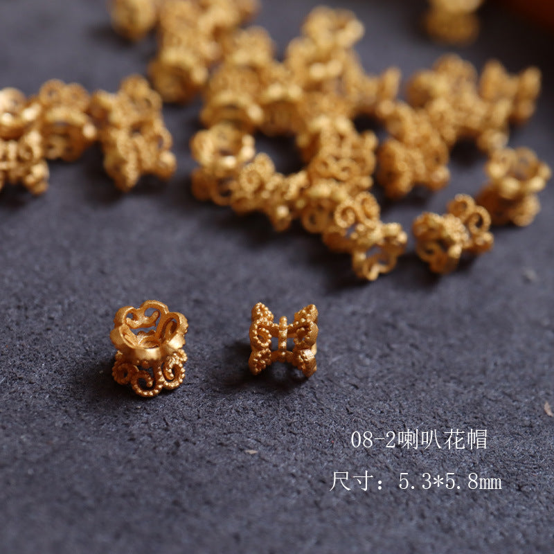 Silver Gold Plated Accessories  Spacer Beads Receptacle Spacer DIY Handmade Jewelry Accessories Small Teardrop Flow Matching Bracelet Anklet