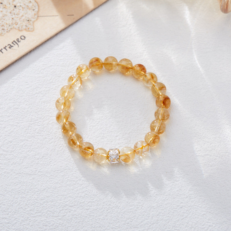 Brazil Citrine Bracelet Female Yellow Asse DIY Crystal Gem High-Grade Bracelet Girlfriend Gifts