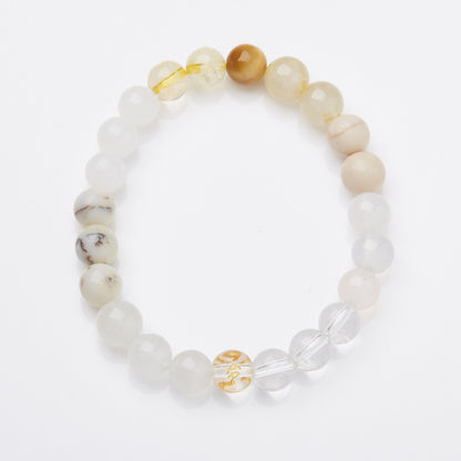 Five Elements Bracelet Golden Wood Water Fire Earth Birthday Year Multi Jewels Bracelet Temple Taoist View Binding Scenic Spot Gift