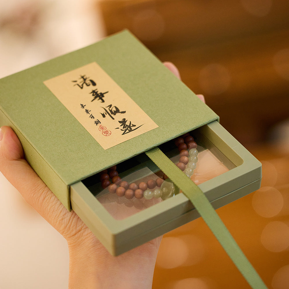 All the Best Matcha Green Drawer Box PE Membrane Suspension Box Storage Box Jewelry Bracelet Box In Stock