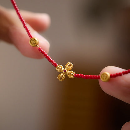 2025Year of the Snake Vajra Bracelet for Women New Chinese Style High-Value Red Glass Bracelet for Birth Year